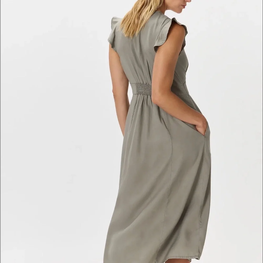 Vintage wash tencel button front midi dress - Picture 2 of 6